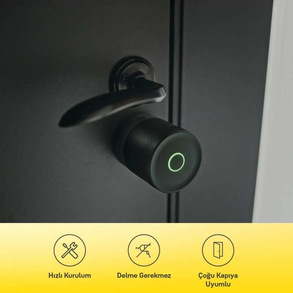 Yale Linus Akıllı Kilit L2 Lite Siyah – Matter Uyumlu Anahtarsız Kapı Kilidi (05/109100/MB)