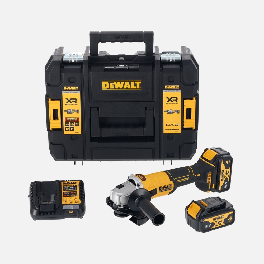 Dewalt DCG407M2T-QW 18V XR Kömürsüz 4Ah Çift Akülü Avuç Taşlama