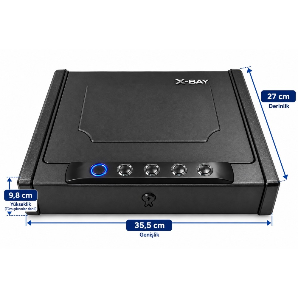 X-Bay XB-1000 Parmak İzli Dijital Çelik Tabanca ve Değerli Eşya Kasası