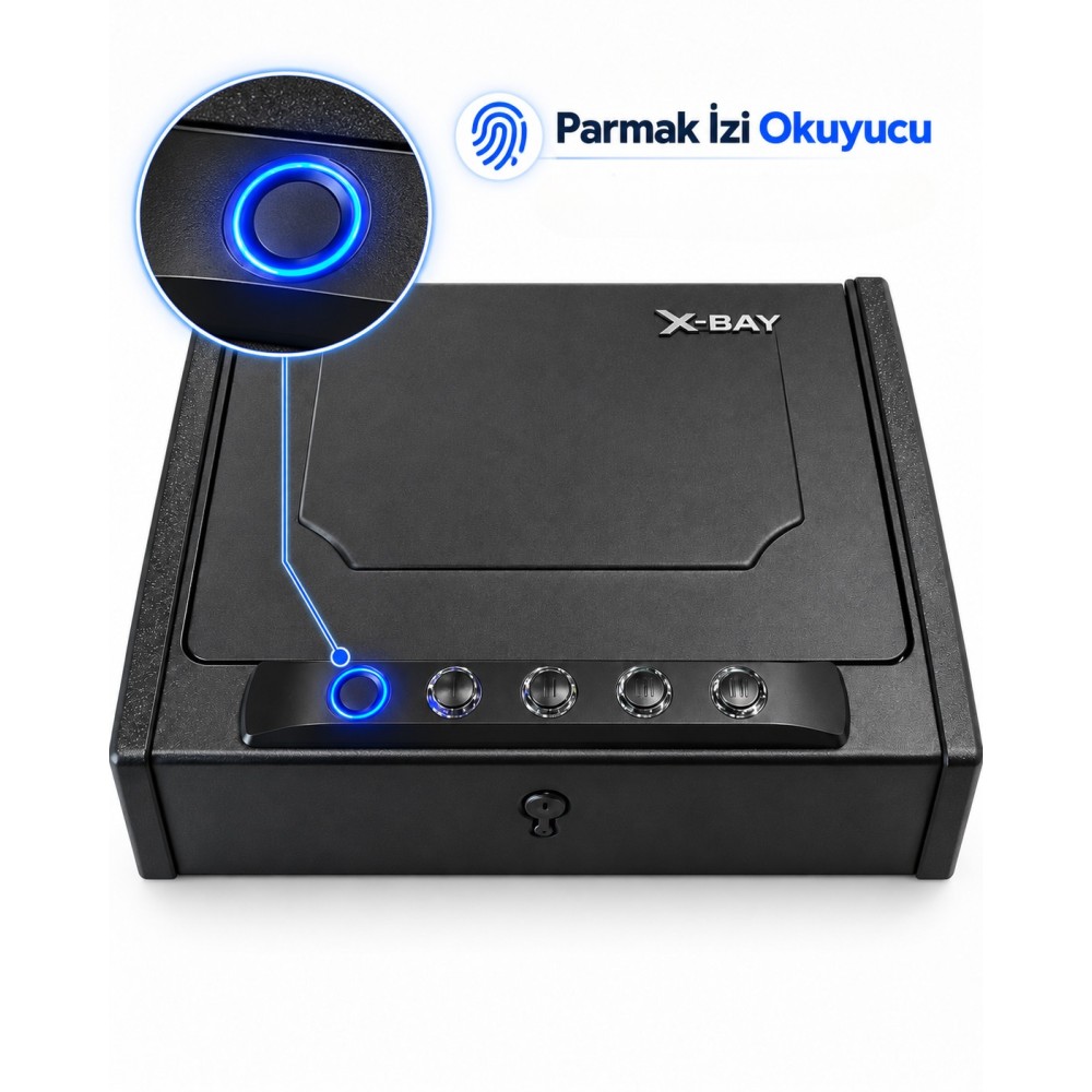 X-Bay XB-1000 Parmak İzli Dijital Çelik Tabanca ve Değerli Eşya Kasası